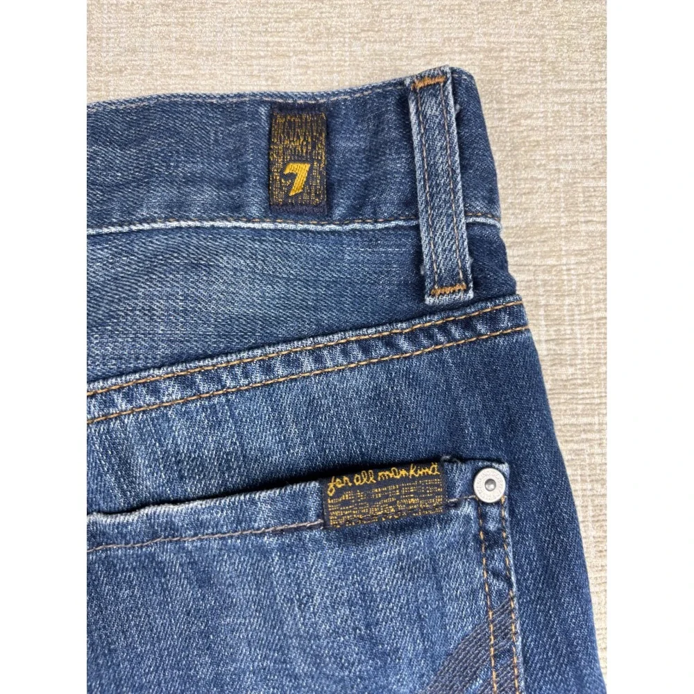 7 For All Mankind Mens 31x31 Standard Straight Leg Blue Cotton Button Fly Jeans
